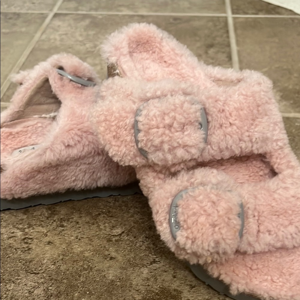 Papillio Soft Pink Furry Slippers